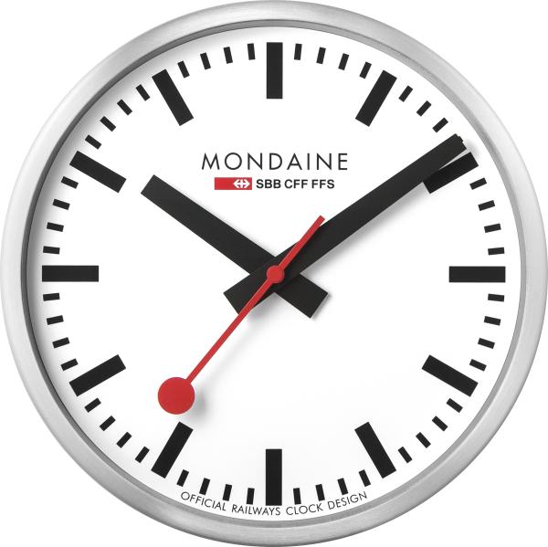 MONDAINE Wanduhr 250mm A990.16SBB weiss/schwarz