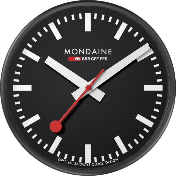 MONDAINE Wanduhr 250mm A990.64SBB schwarz/weiss