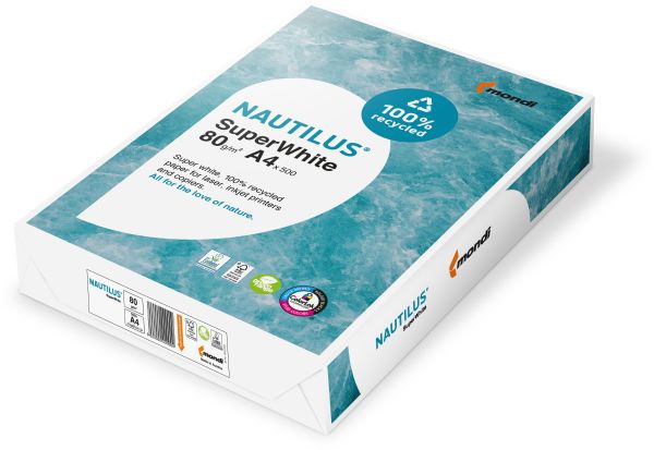 MONDI Nautilus Super White A4 88020366 80g, recycling 500 Blatt