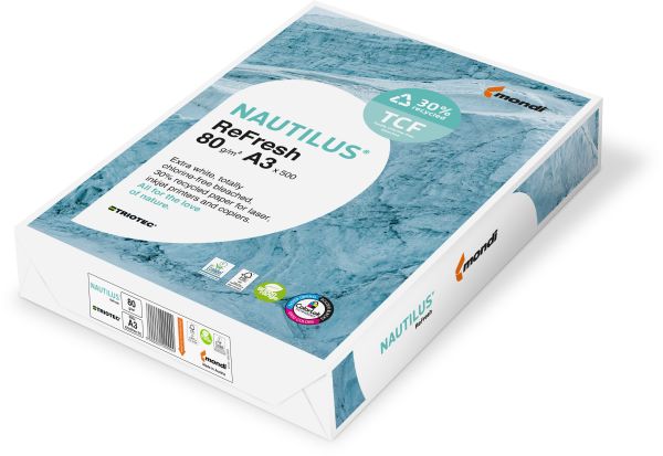 MONDI Nautilus Kopierpapier FSC A3 88078257 Frischfaser-Rec.80g SB 500 B.