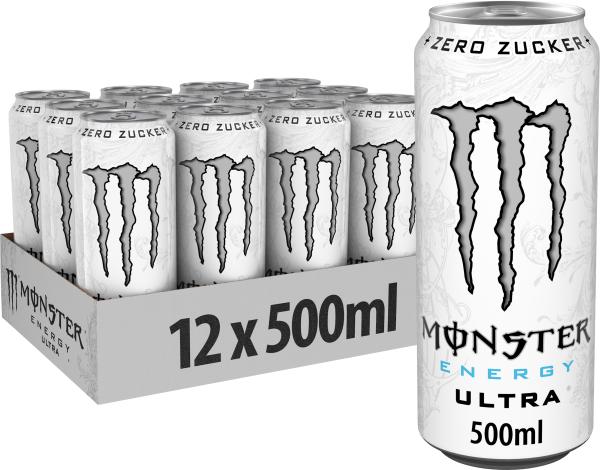 Monster energy ultra white, alu 129400001201 50 cl, 12 stk - Monster-energy-129400001201-5060947546370