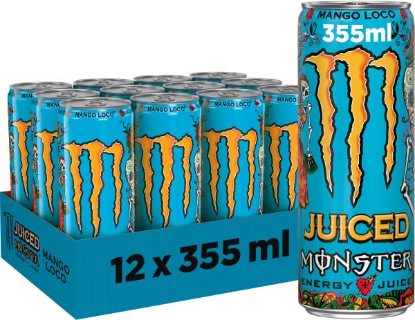 MONSTER ENERGY Juice Mango Loco, Alu 129400001601 35.5 cl, 12 Stk