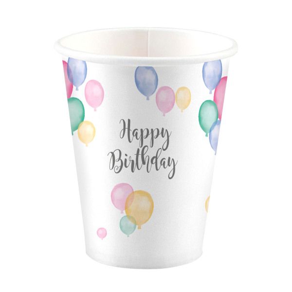 NEUTRAL Becher Happy Birthday 250ml 9903710-66 Pastel 8 Stück