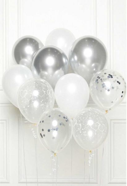 NEUTRAL DIY Ballon Bouquet 10 Stk. 9907426 silber