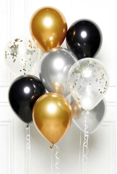 NEUTRAL DIY Ballon Bouquet 9907429 schwarz, gold