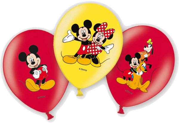 NEUTRAL Ballons Micky Maus 6 Stk. 999240 gelb, rot 27.5cm