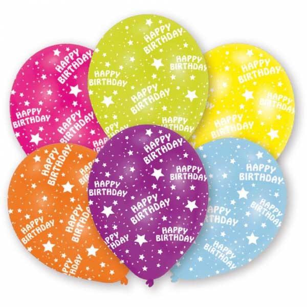 NEUTRAL Ballons Happy Birthday 6 Stk. INT995687 27.5cm