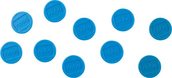 NOBO Magnet rund 24mm 1915292 blau 10 Stück