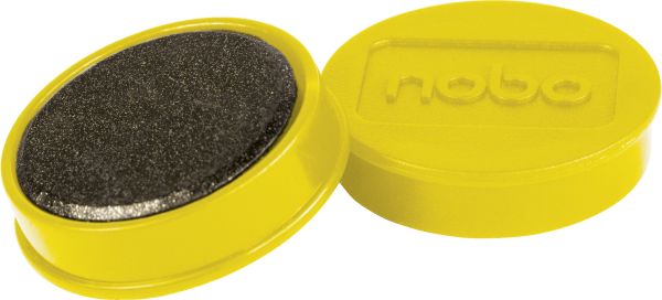 NOBO Magnet rund 32mm 1915302 gelb 10 Stück