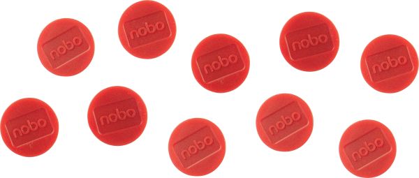 NOBO Magnet rund 38mm 1915307 rot 10 Stück