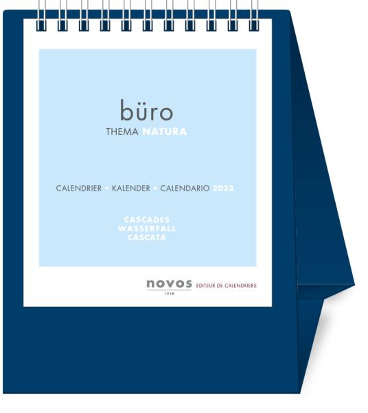 NOVOS Tischkalender Natura 2024 997045 dunkelblau, 1M/S, 11.5x13.5cm