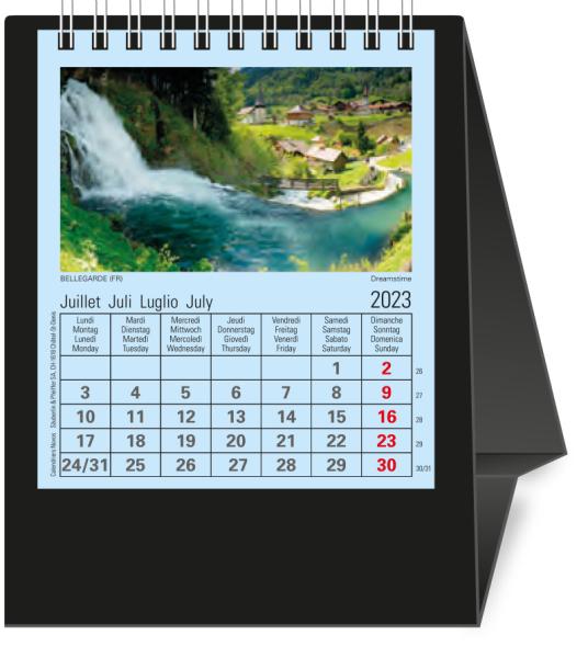 NOVOS Tischkalender Natura 2024 997052 schwarz, 1M/S, 11.5x13.5cm