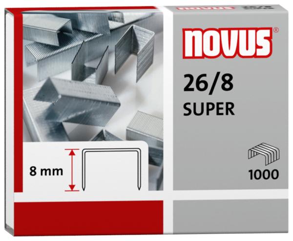 NOVUS Heftklammern 26/8 26/8 040-0199 1000 Stück