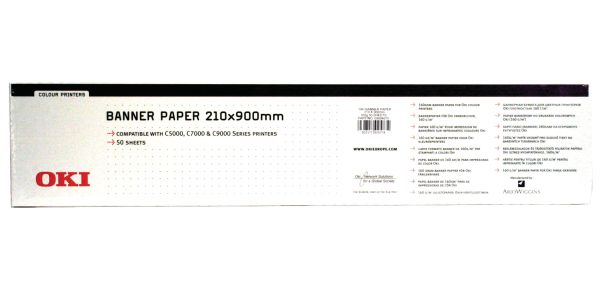 OKI Banner Papier 210x900mm 09004651 C5100 160g 50 Blatt