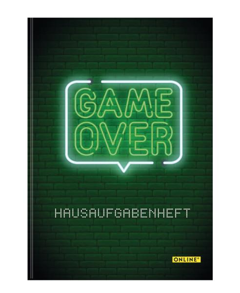 ONLINE Hausaufgabenheft A5 07927/12 Game Over 48 Blatt