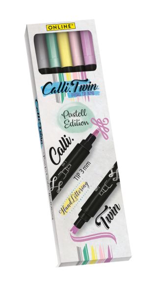 ONLINE Calli Brush Twin 3mm 18608 Pastel, ass. 5 Stück