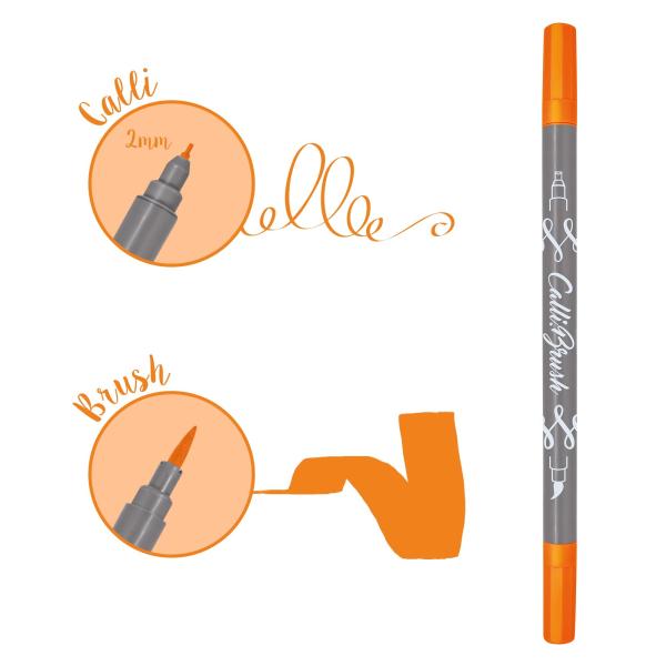 Online callibrush pen double tip 2mm 19054/6 fluo orange - Online-19054-6-4014421190543-03