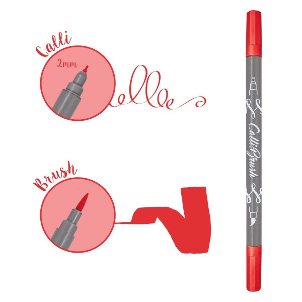 ONLINE Callibrush Pen Double Tip 2mm 19055/6 Rot