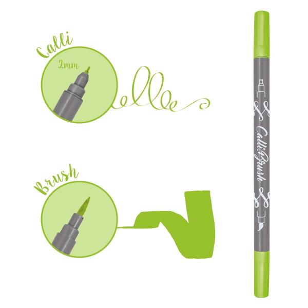 Online callibrush pen double tip 2mm 19057/6 fluo green - Online-19057-6-4014421190574-03