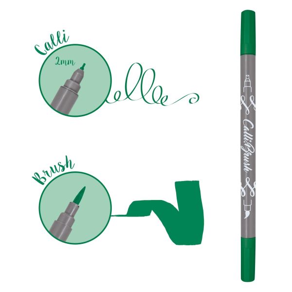 ONLINE Callibrush Pen Double Tip 2mm 19058/6 Dark Green