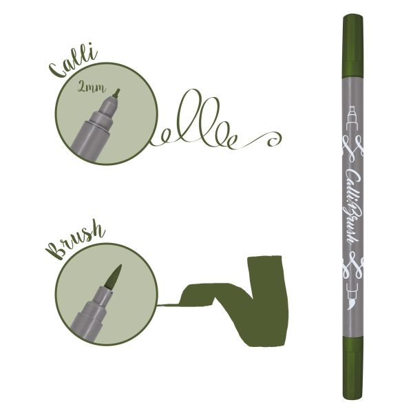 ONLINE Callibrush Pen Double Tip 2mm 19071/6 Olive