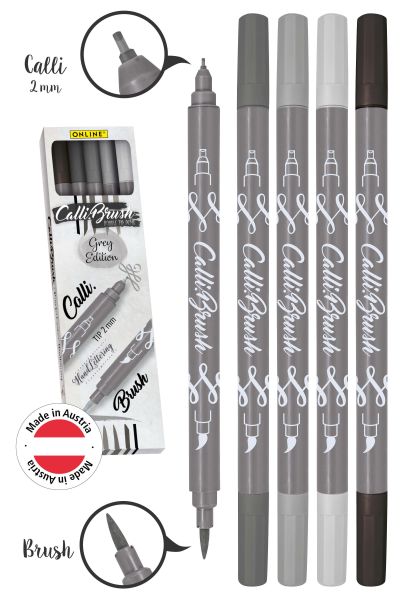 ONLINE Calli Brush Pens 19105 grey edition, ass.