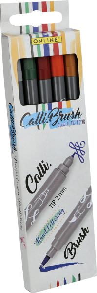 ONLINE Calli Brush Pens Nature 19133 5 Farben Double Tip, 2mm