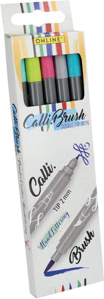 ONLINE Calli Brush Pens Summer Edit. 19135 5 Farben Double Tip, 2mm