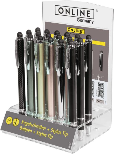 ONLINE Acryl Display Kugelschreiber 34356/18 Stylus XL, sortiert