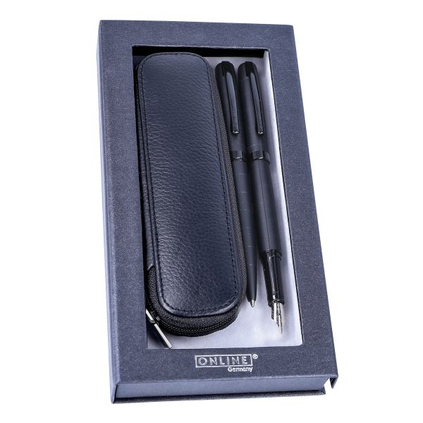 ONLINE Geschenkset Eleganza M 34573 black, Lederetui