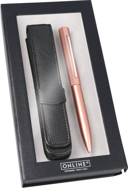 ONLINE Kugelschreiber Set Octopen 34693 rosegold, Lederetui