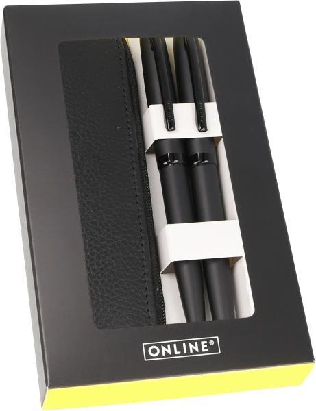 ONLINE Geschenkset Eleganza 34754 Pure black, Lederetui