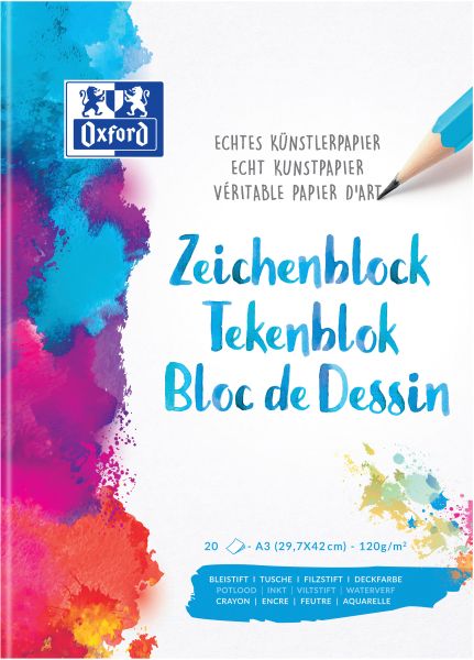 OXFORD Zeichenblock A3 100050301 blanko,90g 20 Blatt