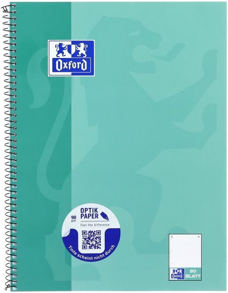 OXFORD Collegeblock SCRIBZEE A4+ 400132378 dotted, grünblau 80 Blatt