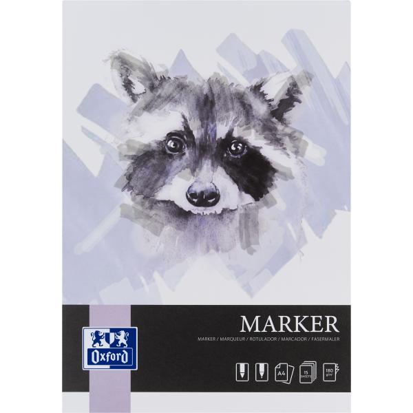 OXFORD Art Markerblock A4 400166104 blanko, 180g 15 Blatt