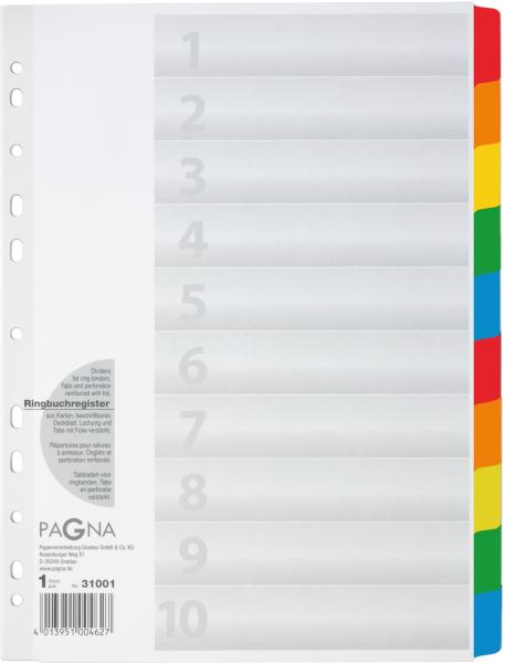 PAGNA Register Karton A4 31001-08 weiss 10-teilig