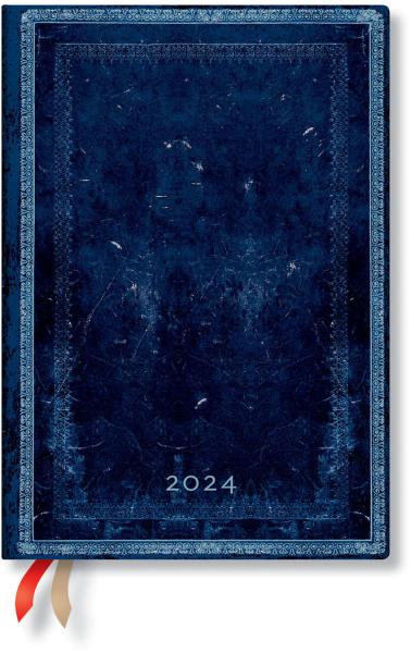 PAPERBLANKS Agenda Encre Bleue 2024 DF0584-1 Midi, fr, HOR, 12M