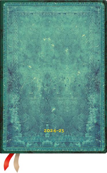 PAPERBLANKS Agenda Pazifikblau Midi 24/25 DHD5442 1W/2S 18M DE HOR HC 13x18cm