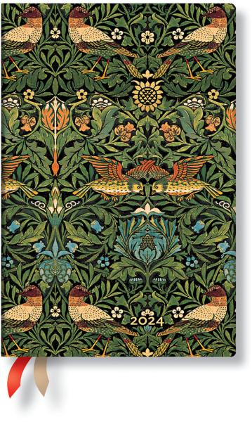 PAPERBLANKS Agenda Morris Birds 2024 FH0970-2 Mini, de, HOR, 12M