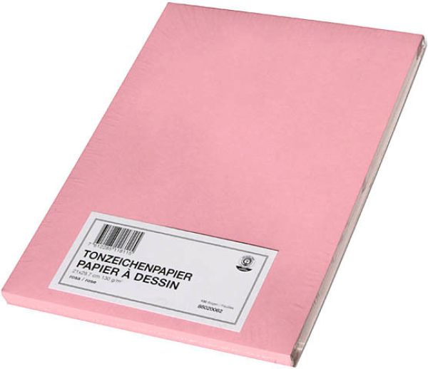 PAPYRUS Tonzeichenpapier A4 88020062 130g, rosa 100 Blatt