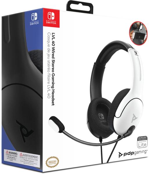 Pdp lvl40 wired headset 500-162-bw-eu black/white for nsw - Pdp-500-162-bw-eu-0708056068721-04.jpg