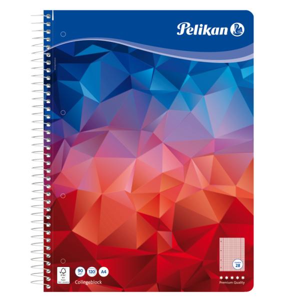 PELIKAN Spiralblock A4 100106 rot 120 Blatt kariert