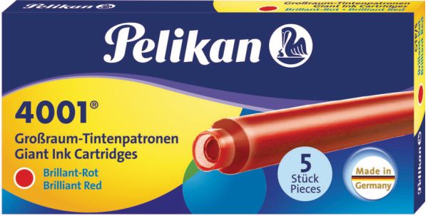 PELIKAN Tinte 4001 GTP/5 310623 brillantrot 5 Stück