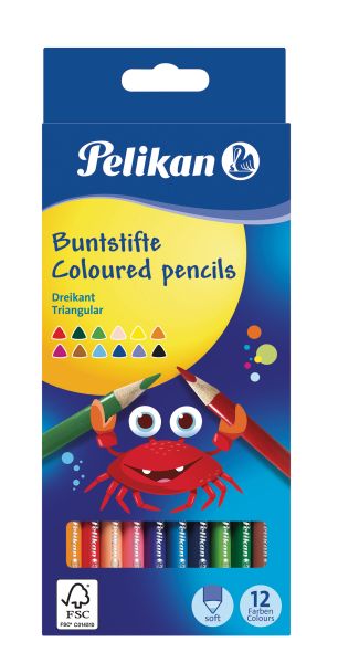 PELIKAN Buntstifte dünn dreikant 700115 12 Farben