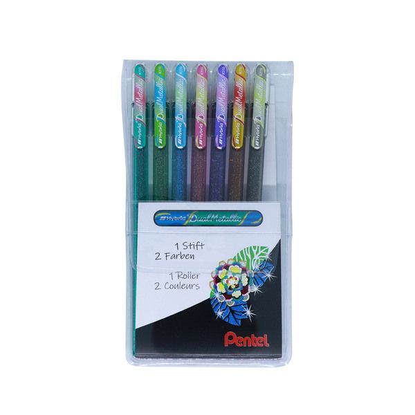 PENTEL Roller Hybrid Dual Metallic K110D-7 7 Farben 0.5mm