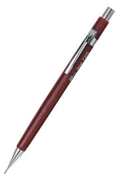 PENTEL Druckbleistift Sharp 0.5mm P205-B rot mit Radiergummi