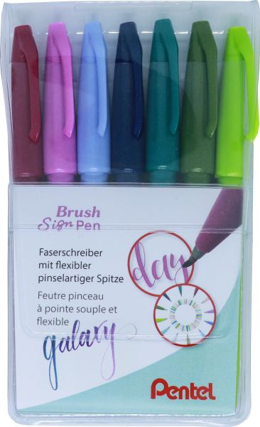 PENTEL Brush Sign Pen Set SES15C-7PG 7 Farben