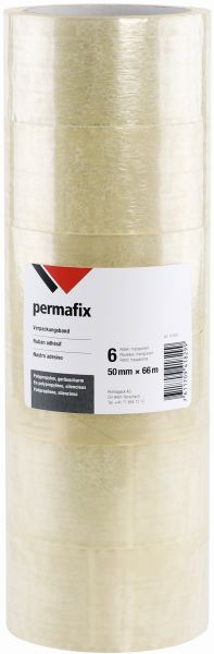 PERMAFIX Verpackungsband 41829 Transparent 50mmx66m 6Rollen