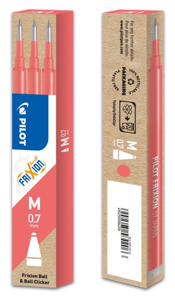 PILOT FriXion Refill 0.7mm BLS-FR7-CP corall-pink 3 Stück