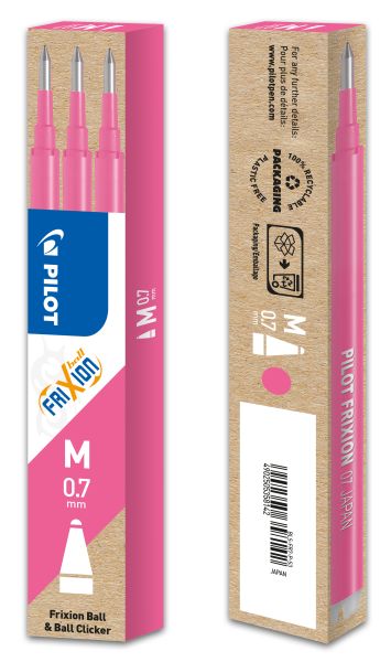 PILOT Mine FriXion Refill BLS-FR7-P-S3 pink, 3er Set